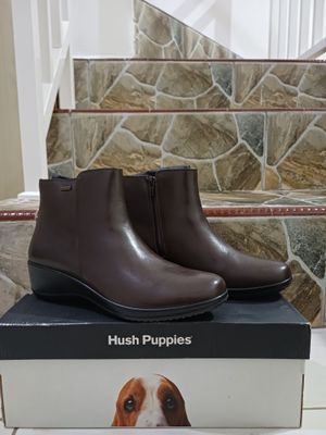 Hush Puppies Breeze women's ankle boots in brown leather