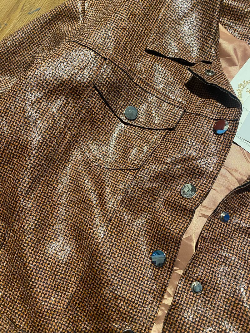 BNWT trucker leather jacket sintetis, foto 4