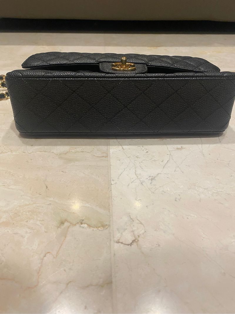 CHANEL Medium Classic Caviar Double Flap Bag GHW, foto 7