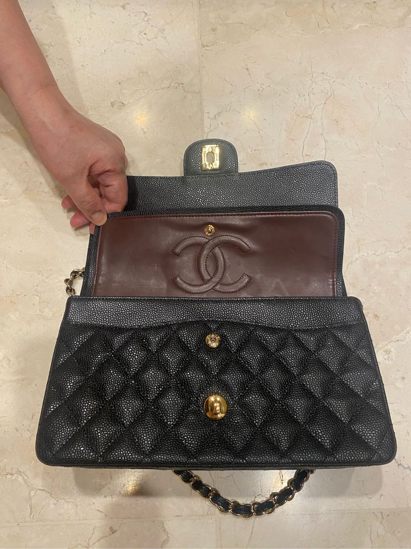 CHANEL Medium Classic Caviar Double Flap Bag GHW, foto 3