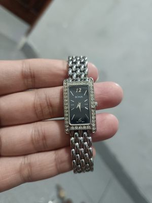 Jam Tangan Bonia Tank Series BN 571 silver kondisi normal