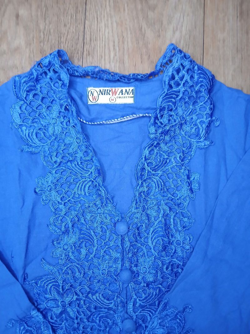 Kebaya Renda Biru Lengan panjang, foto 3