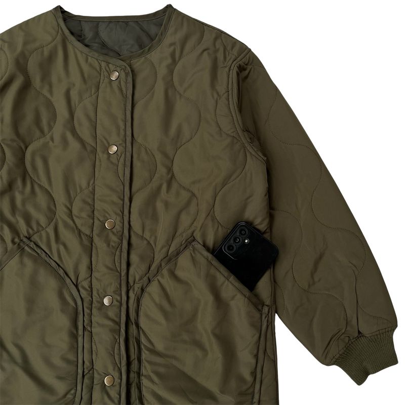 Quilted Liner Jacket Olive Green, foto 3