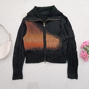 LIE SANGBONG Like New Gothic Grunge Double Zipper Knit Jacke