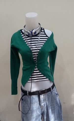 One Set Michel Klein Green Cardi w Inner