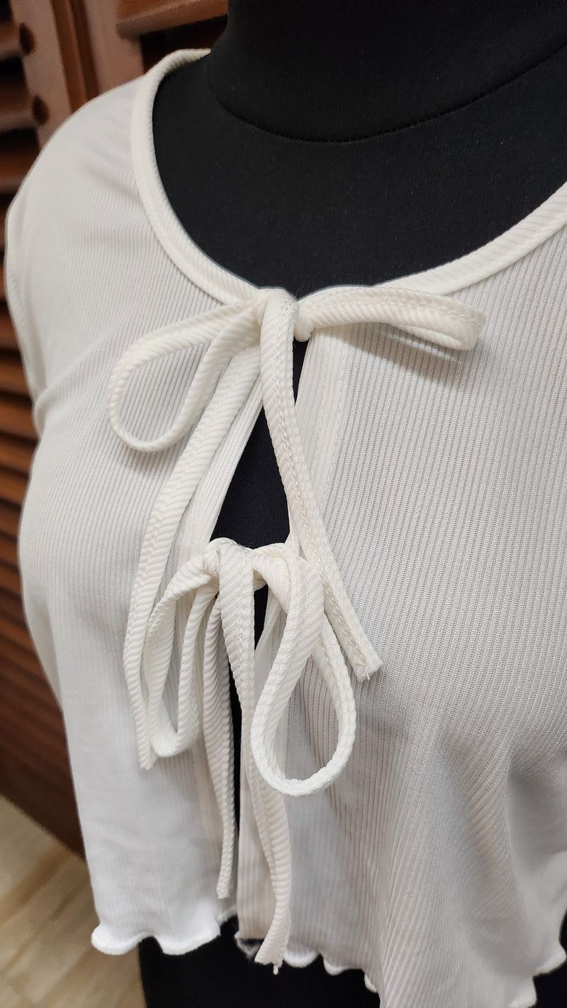 Cute White Ribbon Fit Outer, foto 2