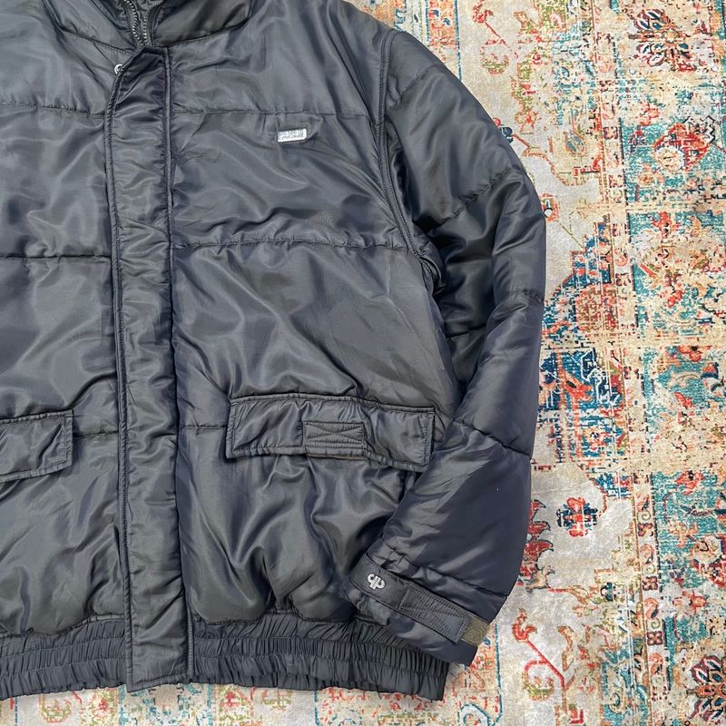 Vintage pelle pelle puffer jacket, foto 5