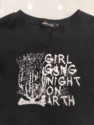Y2K Crop top Wanita white black