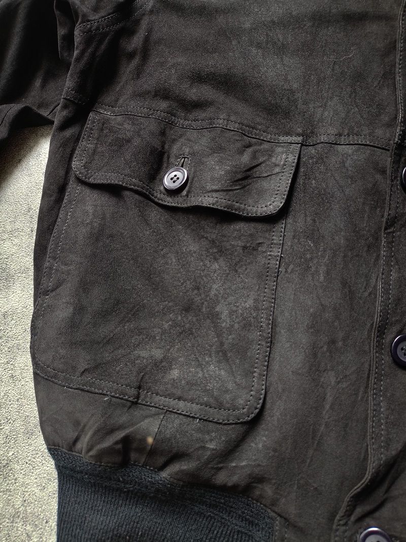 Milestone Jaket Bomber Kulit Suede, foto 8