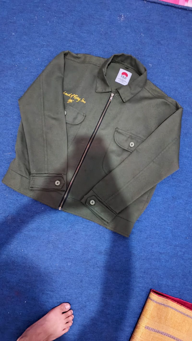 Work Jacket Trucker Olive Fuji 1995, foto 3