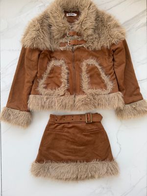 Jacket & skirt winter set y2k style