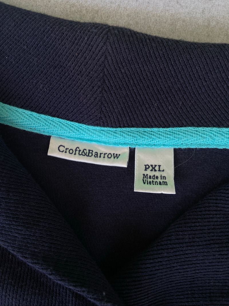Rroft & barrow Sweatshirt navy shawl collar pullover top, foto 5