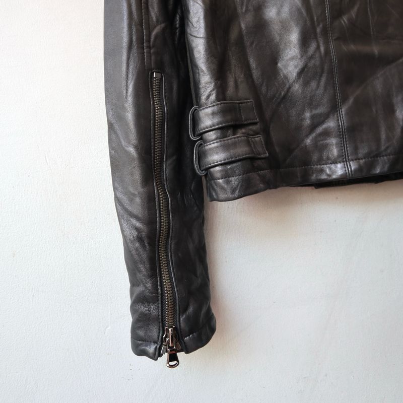 Biker Casual Leather jacket Pria black, foto 6