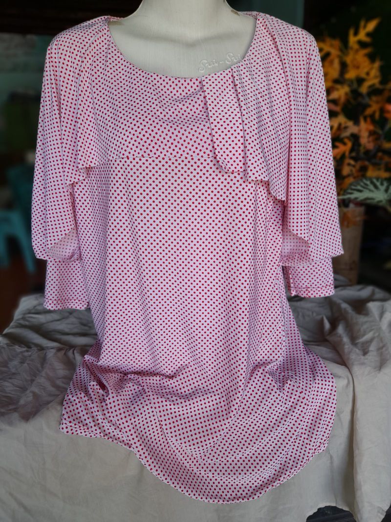 Blouse stretch melar polka kecil, foto 3