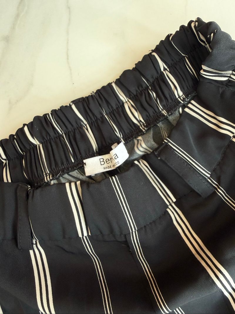 Celana cullotes stripes black office bershka, foto 2