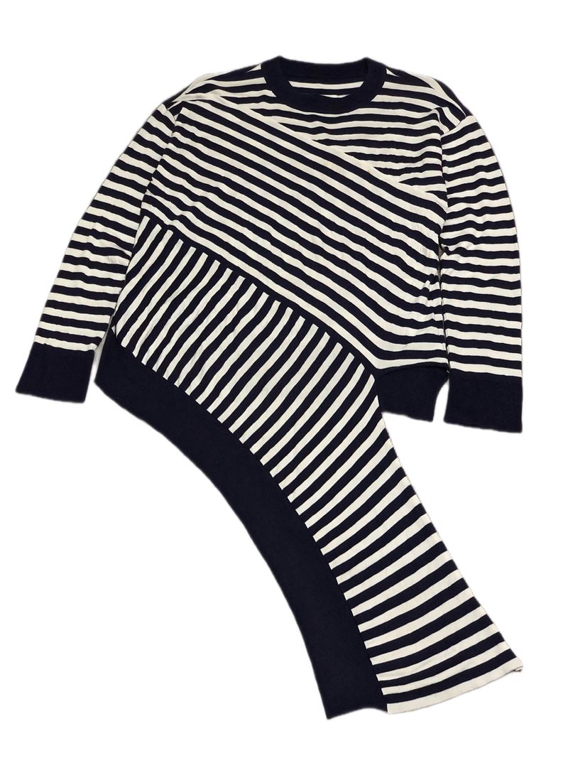 Maison margiela striped asymetric sweater, foto 2