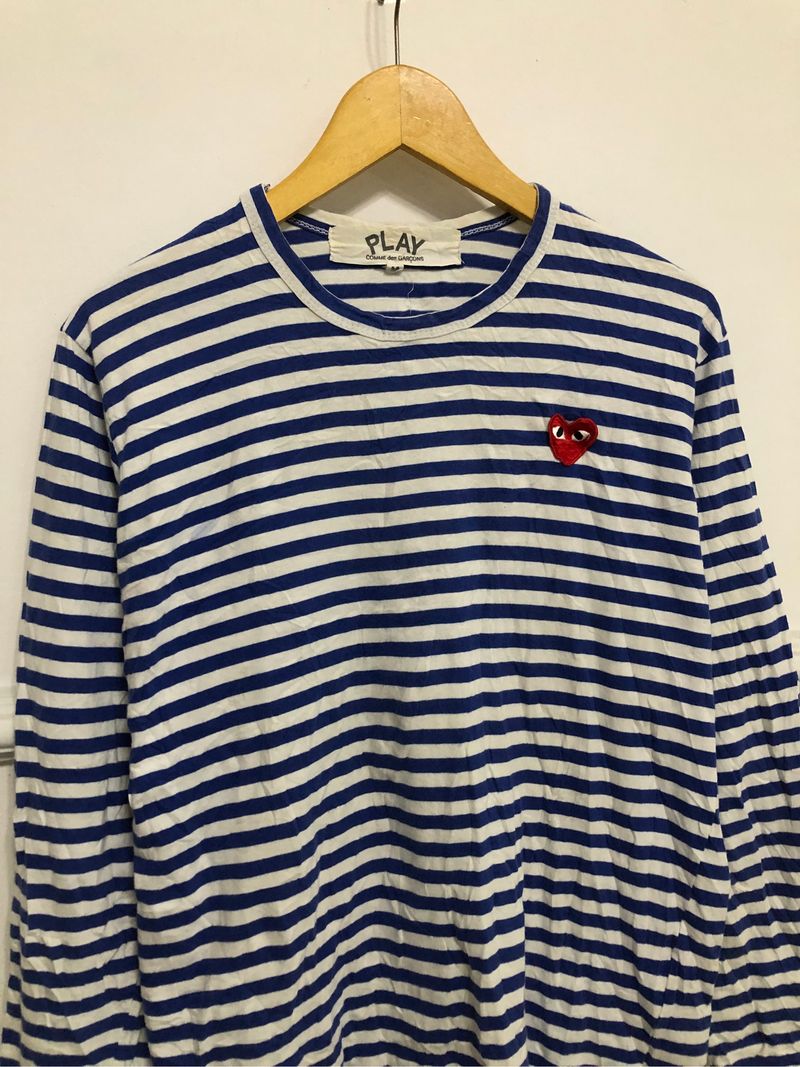Comme des garcons play striped longsleeve, foto 2