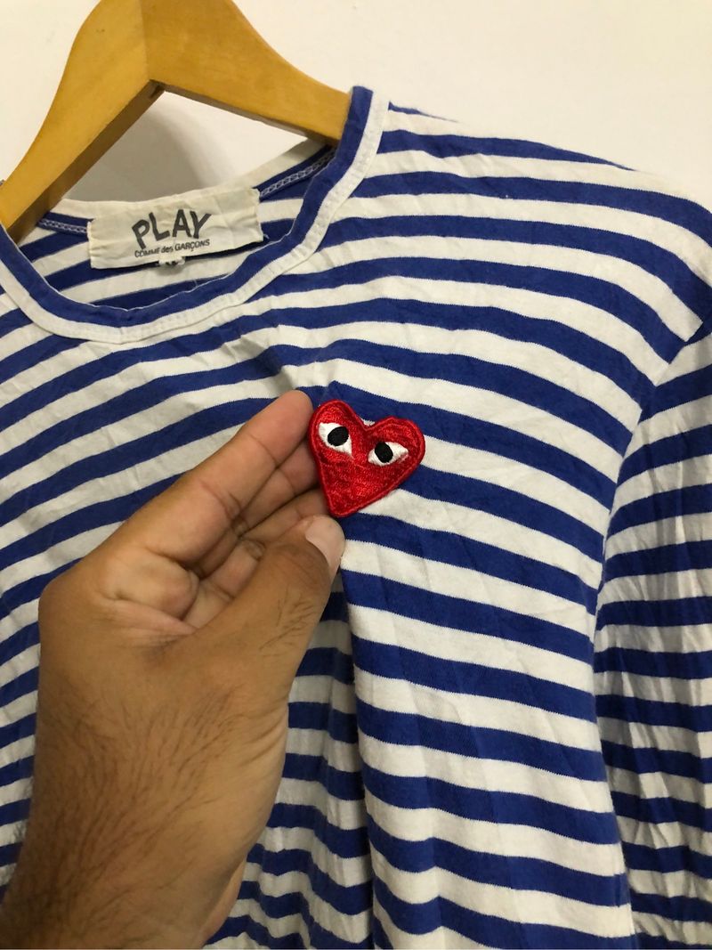 Comme des garcons play striped longsleeve, foto 4