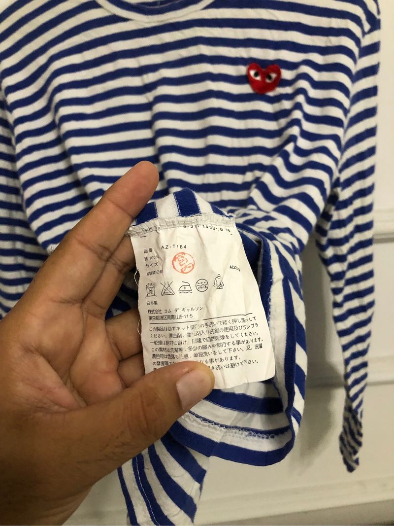 Comme des garcons play striped longsleeve, foto 7