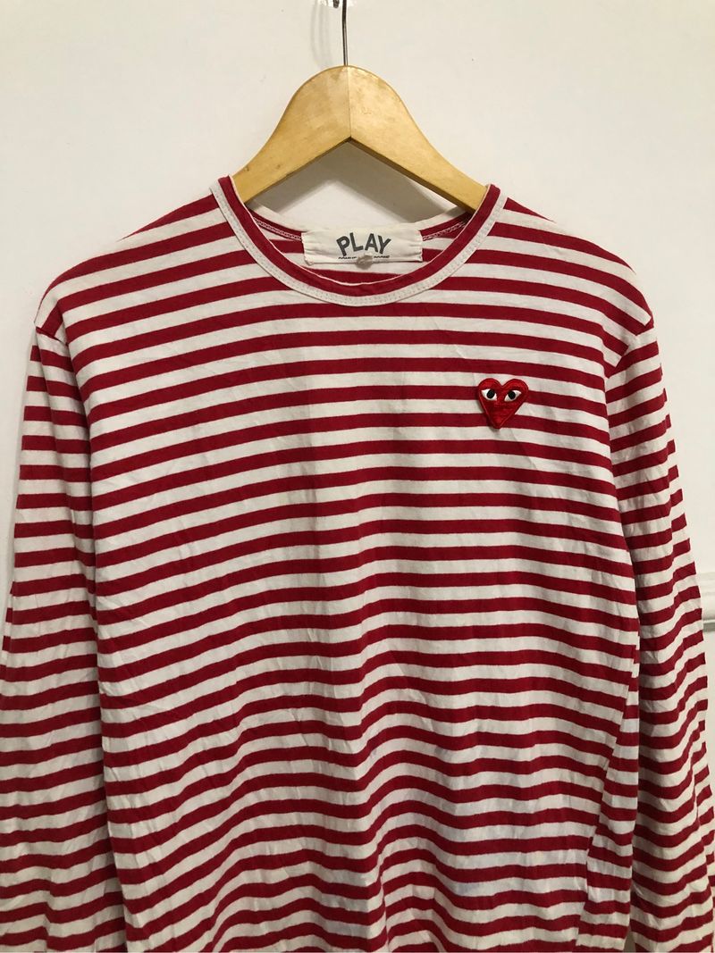 Comme des garcons play striped longsleeve, foto 2