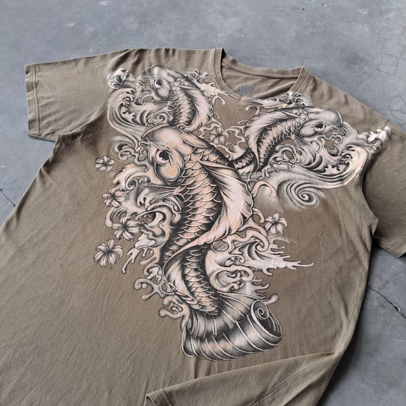 Y2K T-shirt Pria brown, foto 3