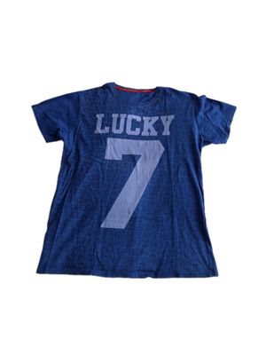 Lucky 7 Blue Mens Shirt / Atasan Cowo Kaos Laki-laki Biru