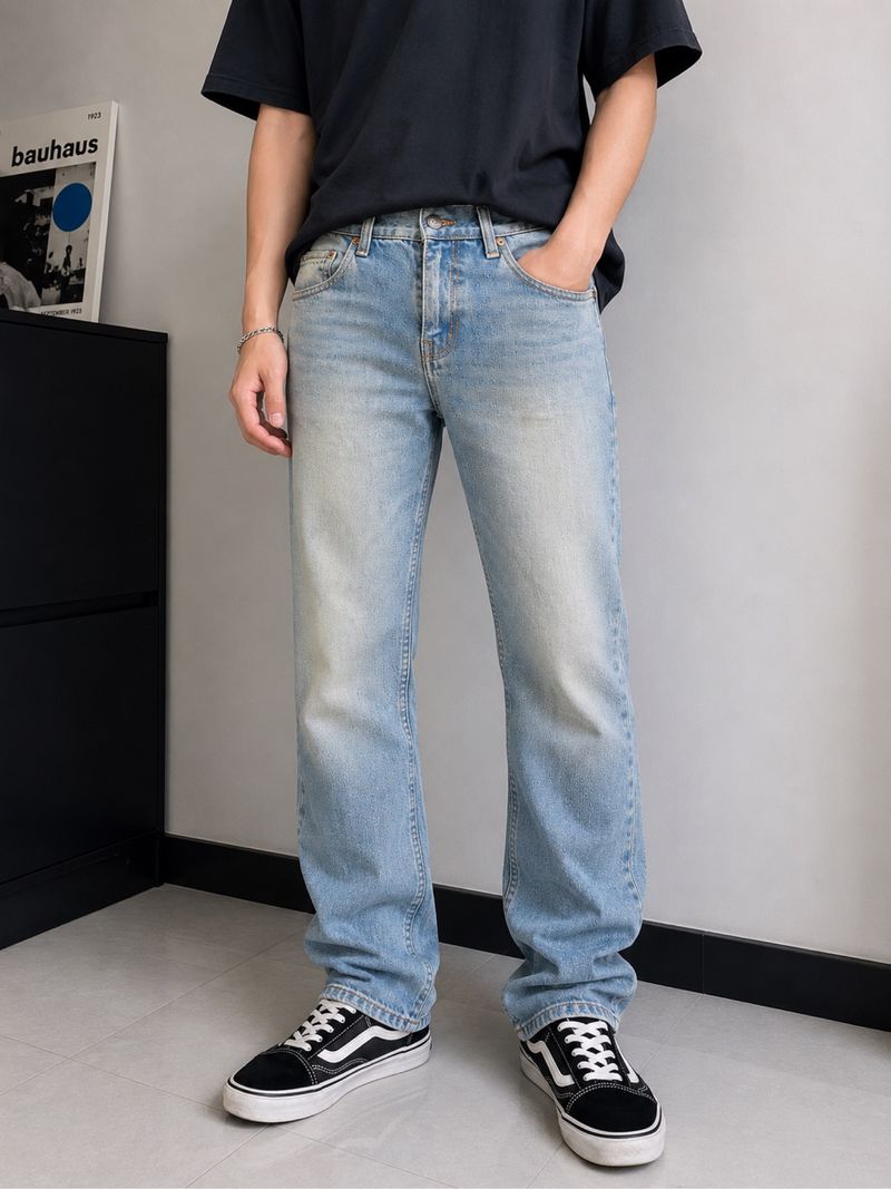 Levi’s Jeans Pria Original Light Blue Wash, foto 2