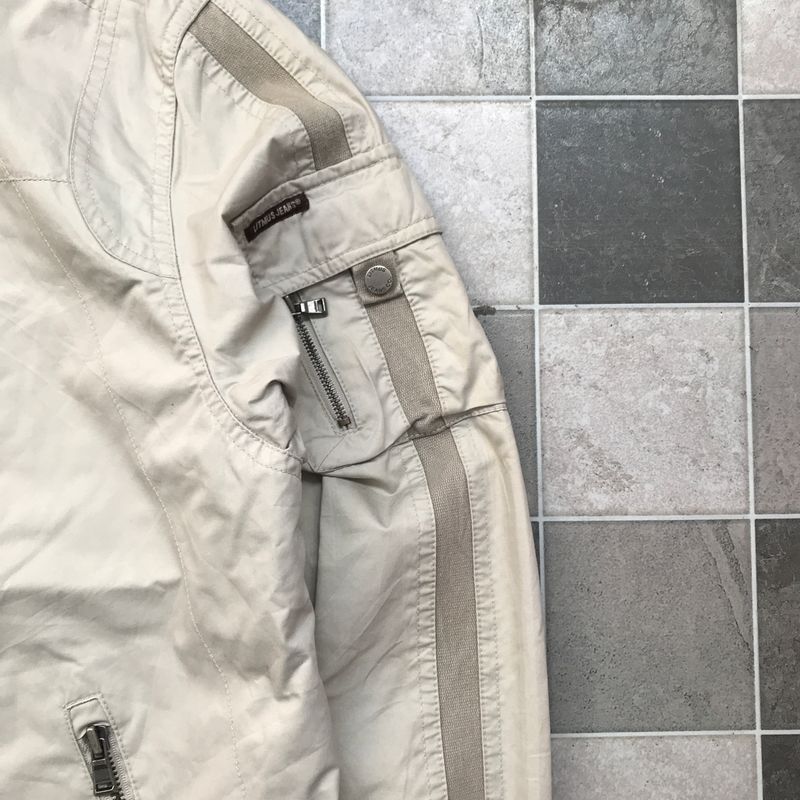 Biker Casual Bomber jacket Pria cream, foto 4
