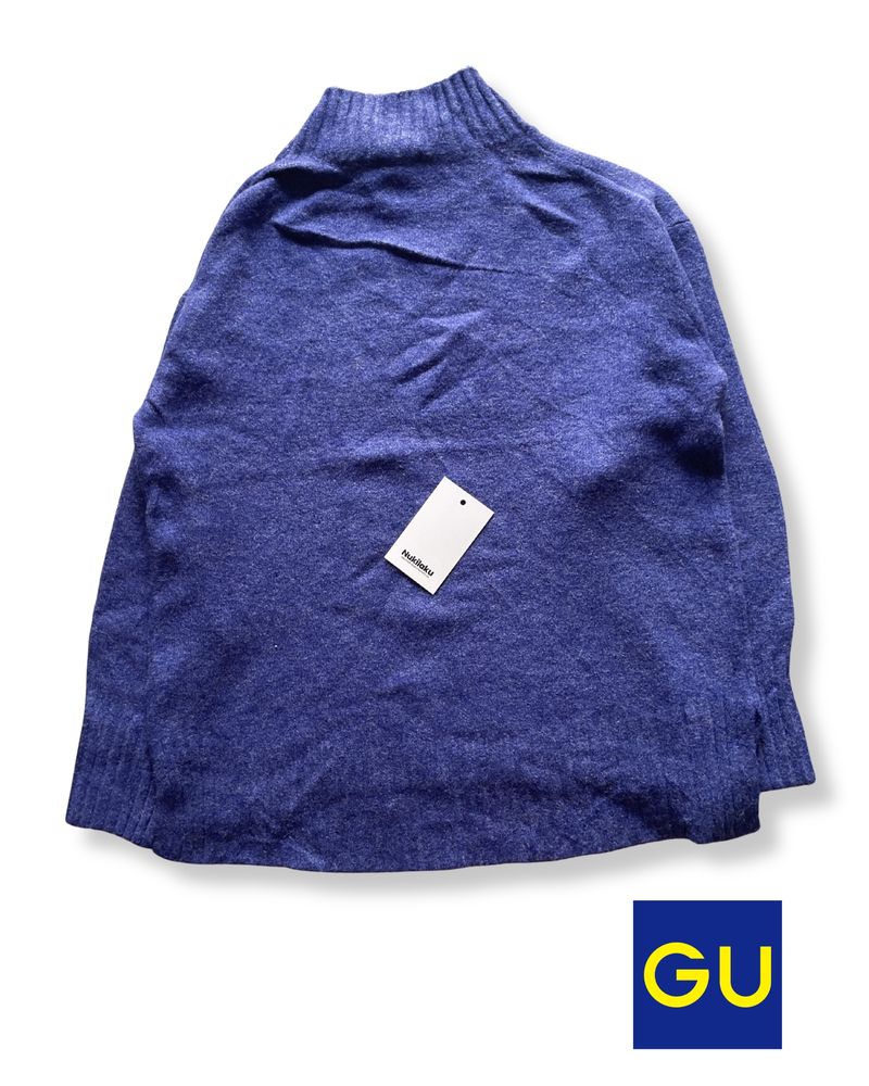 GU blue turtle neck knit crewneck, foto 4