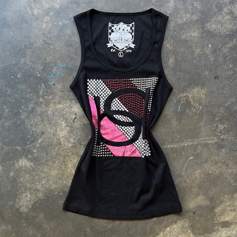 Bebe Rhinestone Black Tanktop, foto 2