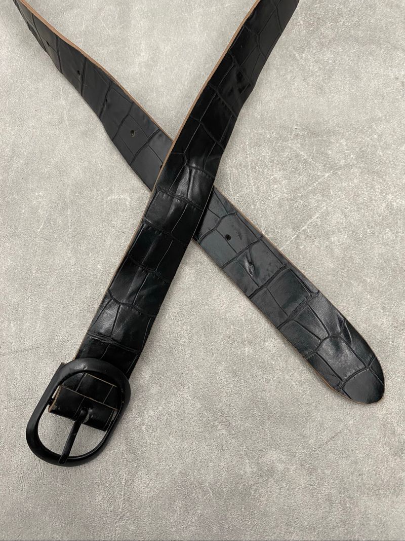 Black aligator pattern belt, foto 2
