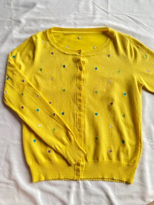 [Sale‼️] Cardigan - bright lemon/kuning bordir love