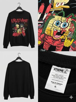 CREWNECK BLACK PARODY KRUSTYKNOT - Size XL Streetwear