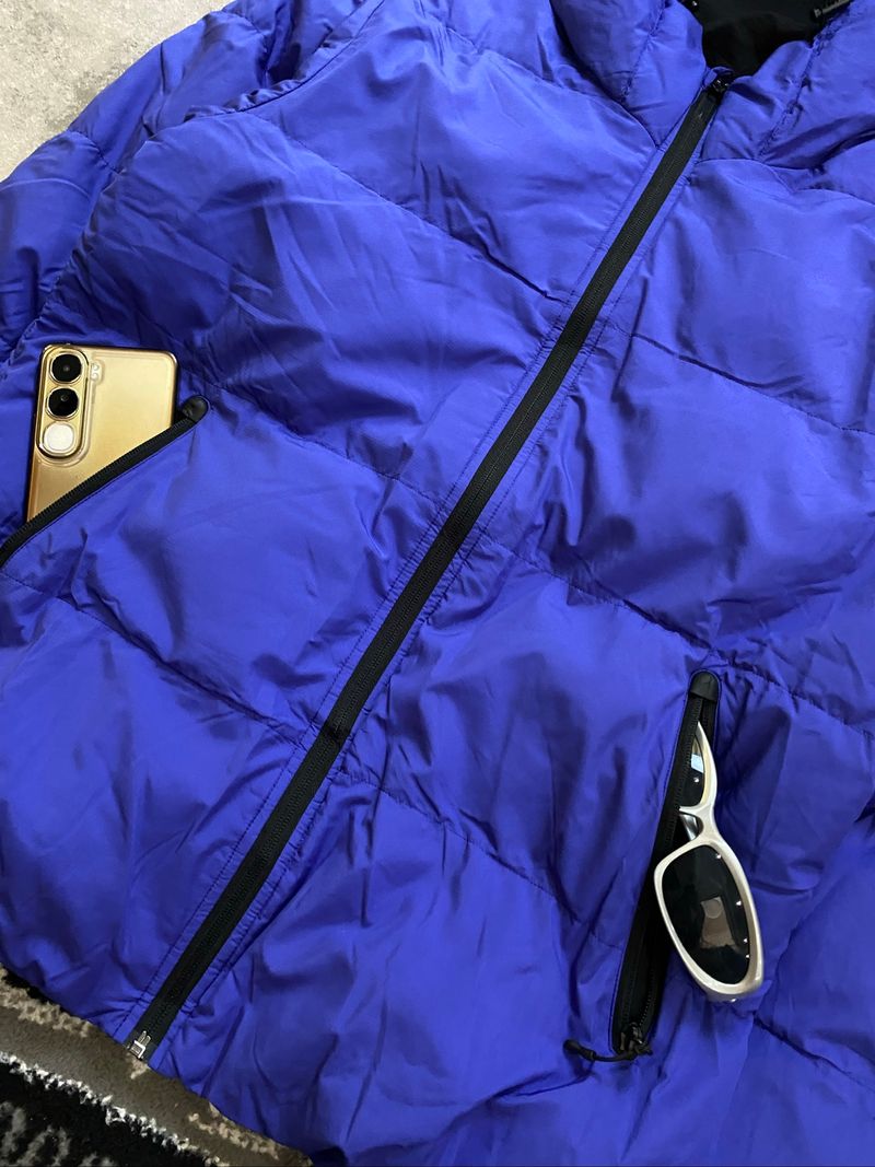 GU Warm Padded Jacket Blue Full Zipper Hooded, foto 3