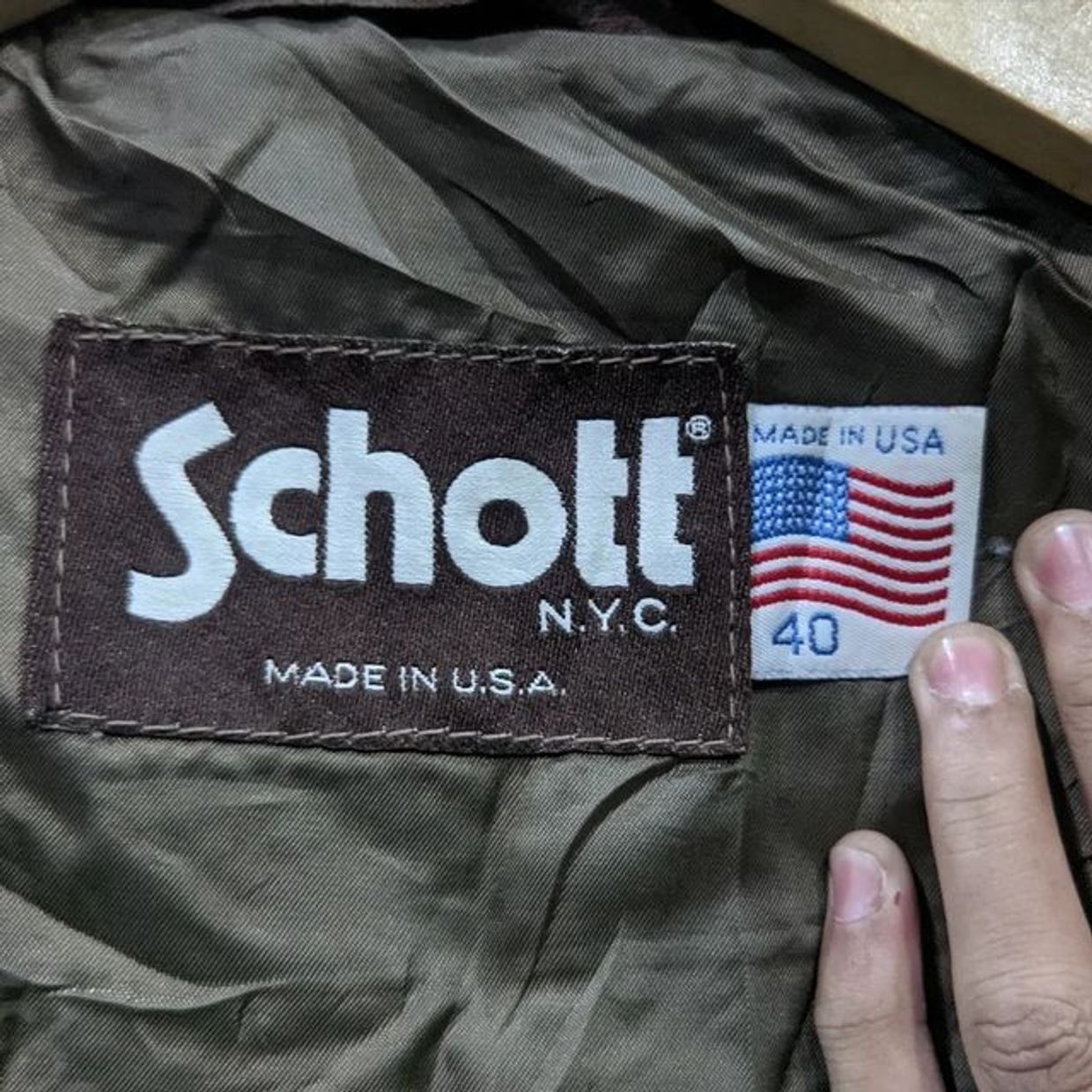 Schott Nyc suede leather bomber jacket, foto 5