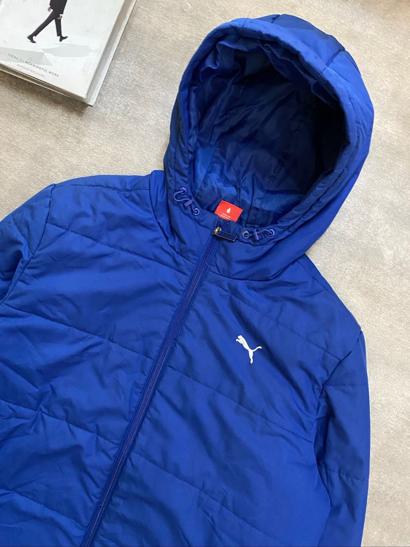 Puma Warm Padded Jacket Blue Full Zipper Hooded, foto 2