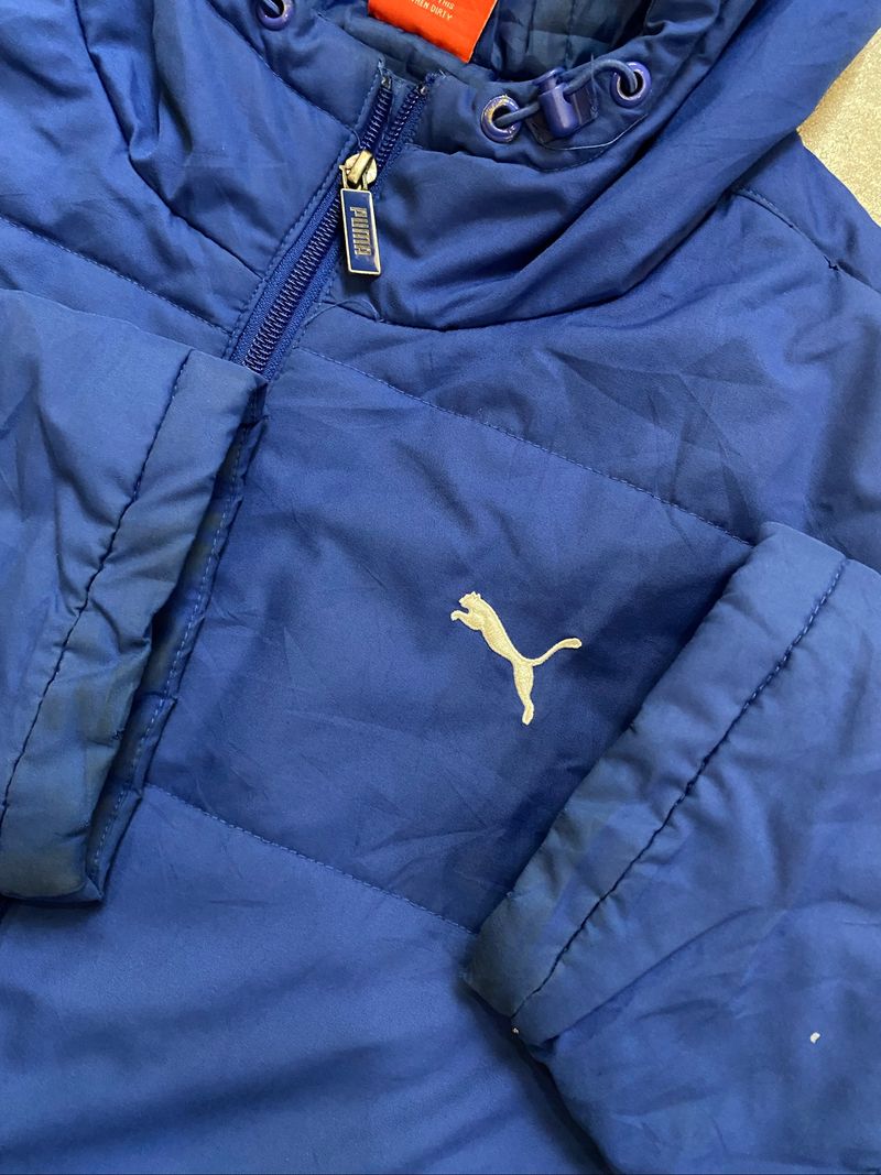 Puma Warm Padded Jacket Blue Full Zipper Hooded, foto 6