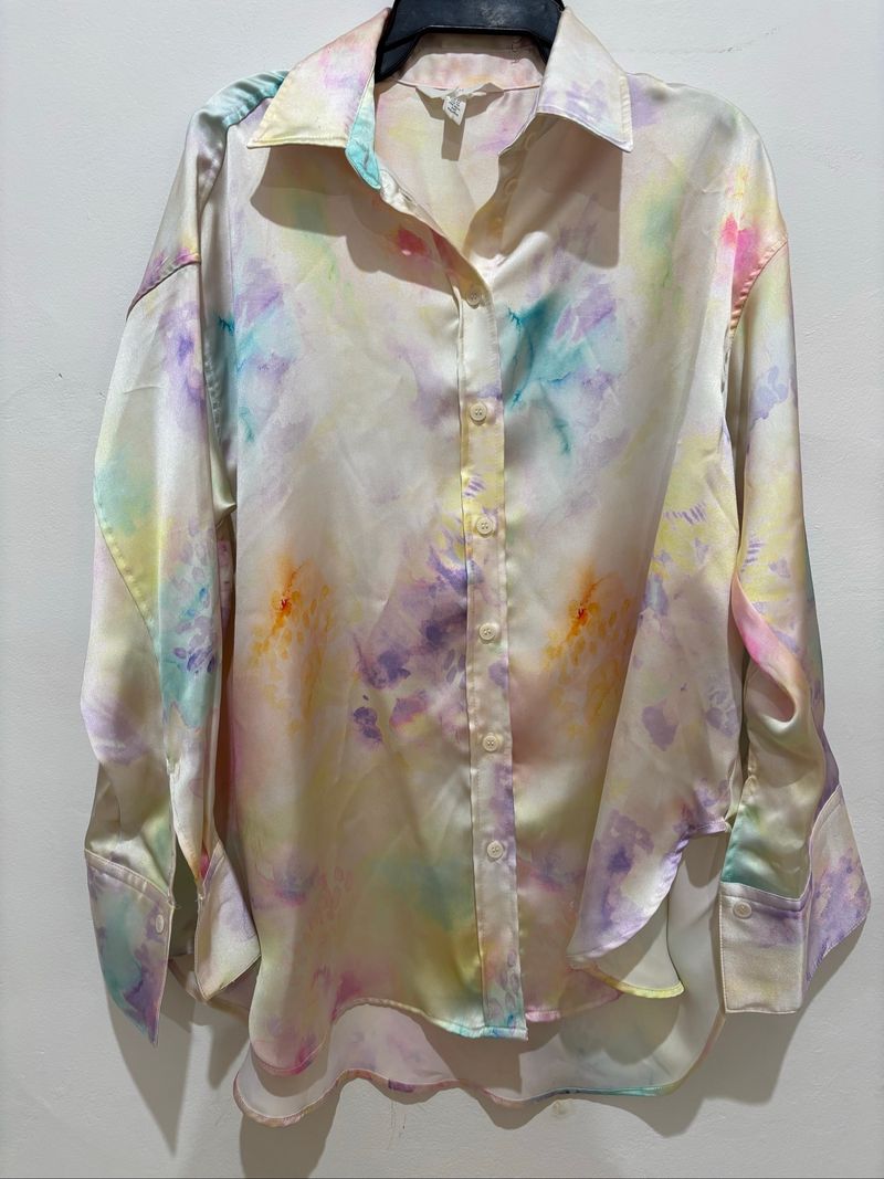 H&M kemeja shirt colourfull abstrack tye deye, foto 4