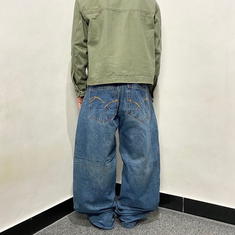 Raider Y2K baggy blue jeans, foto 4