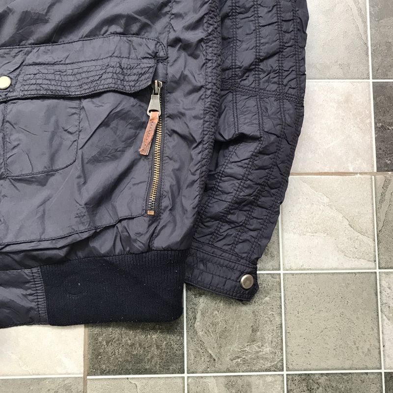 Biker Casual Bomber jacket Pria navy, foto 2
