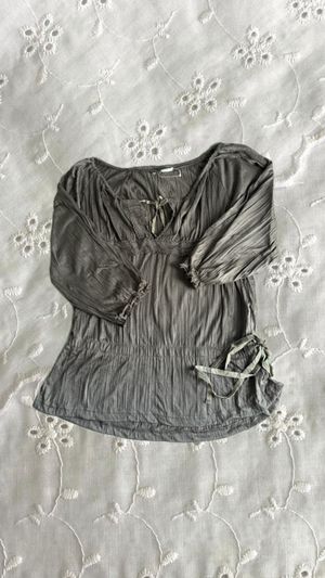 Grey Coquette Blouse