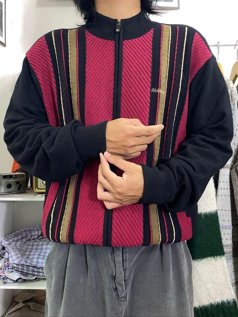 Knitwear Outer zip Jacket texture inner puring Wolsey, foto 2