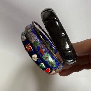 Mix 4 Set Ceramic Cloisonne Bangle Y2k Gelang Bracelet