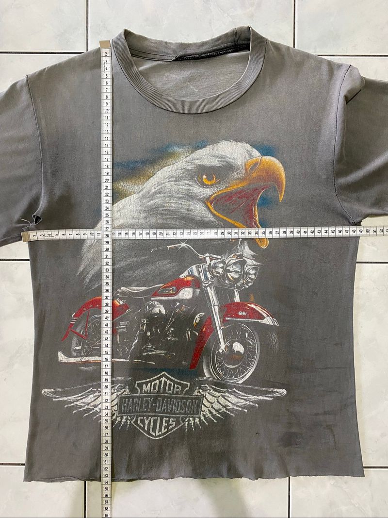 Vintage Harley Davidson Eagle Double Sided Faded Distressed, foto 10