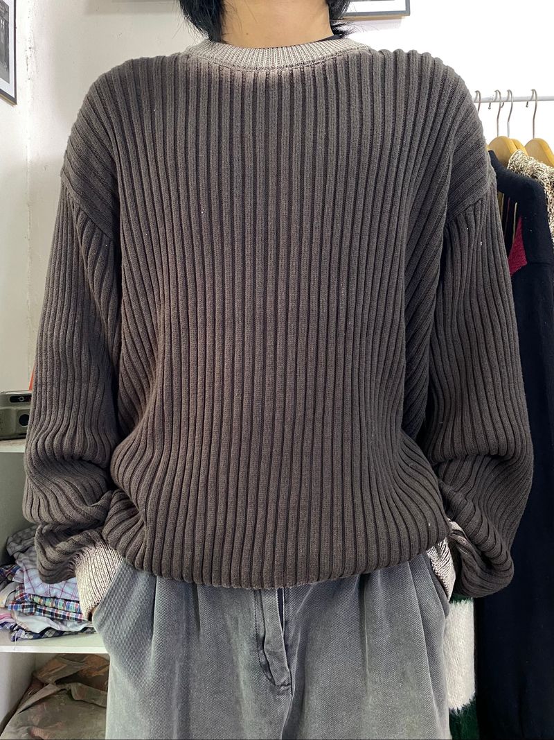 Knitwear Oversized texture Dark brown wash 8seconds, foto 3