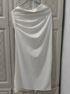 Rok Span Putih Ribbed Stretch | Kondisi Bagus