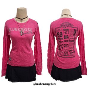 BLUE CROSS Y2K GRUNGE PINK TOP