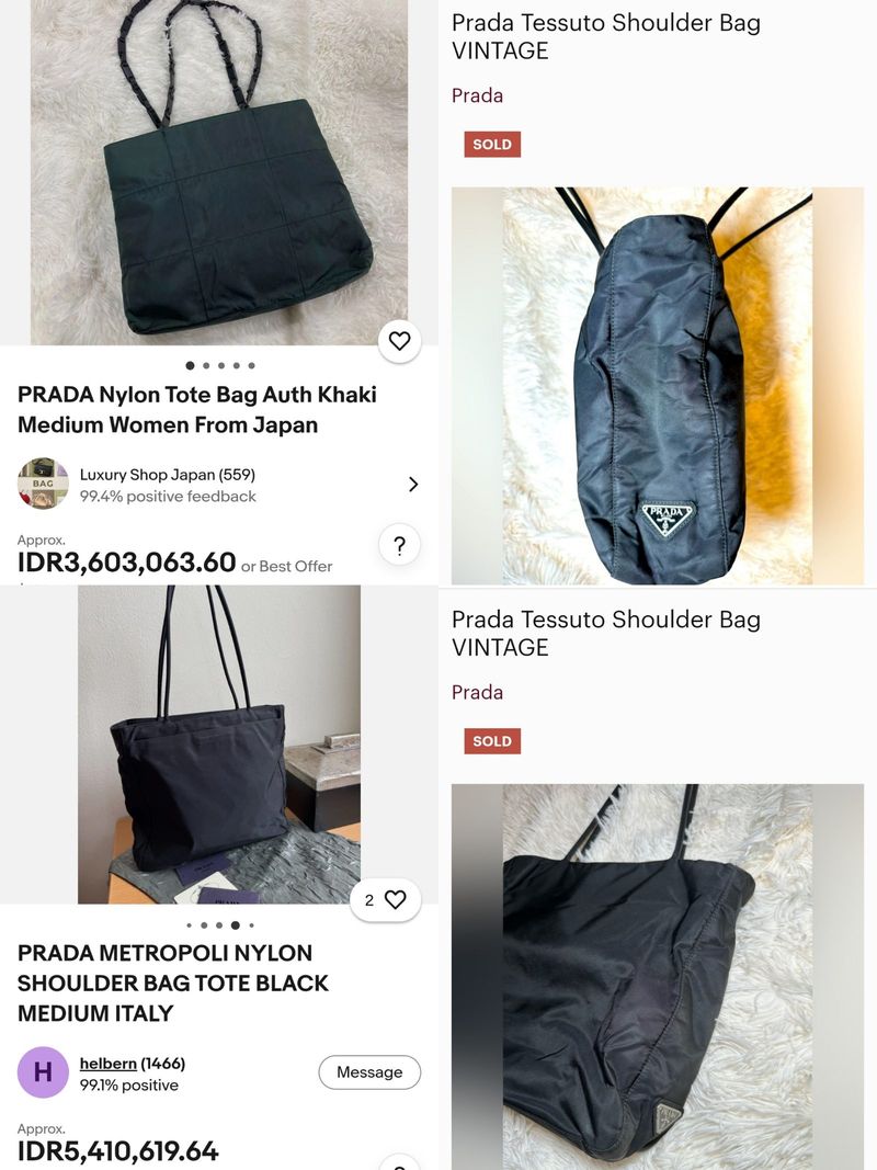 Vintage Prada Shopper Bag Side Logo (Nett Price), foto 3