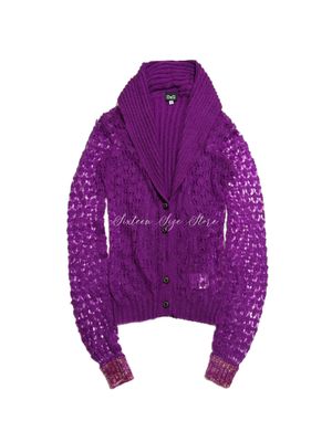 DOLCE AND GABBANA OPEN KNIT CARDIGAN PURPLE