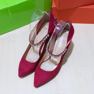 Pazzion Womens Stilleto Red Velvet High Heels Original